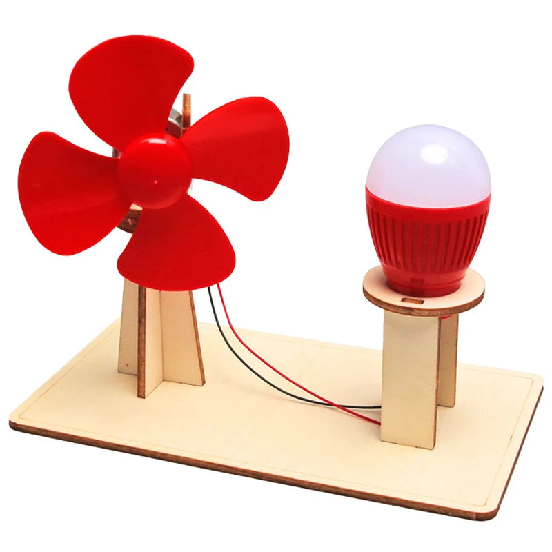 Wooden Hand-Crank Generator Educational Toy – DIY Pocket Power Station for Kids